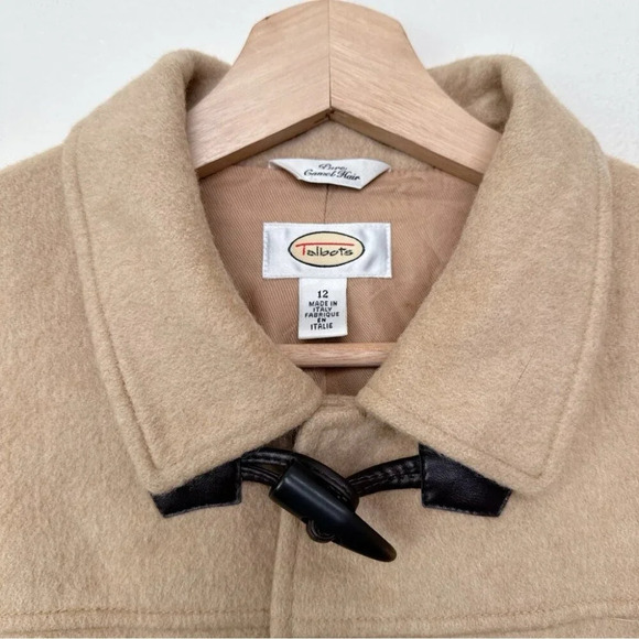 Talbots Womens 12 Pure Camel Hair Brown Short Peacoat Jacket - Picture 5 of 16